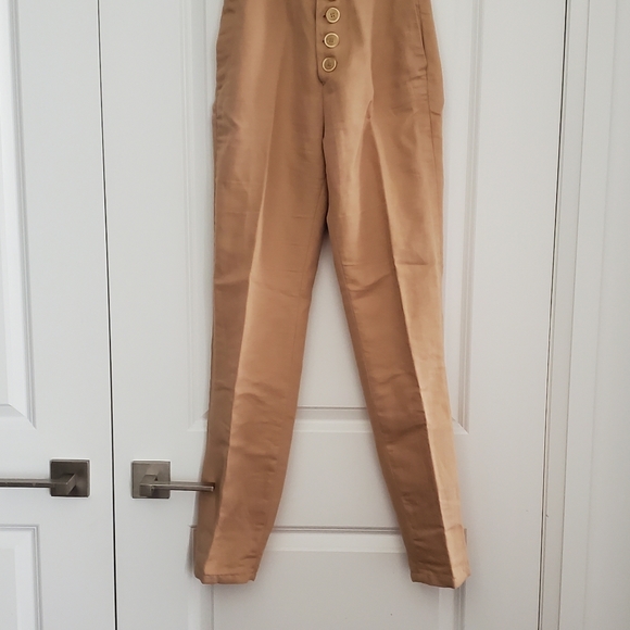 Zara brown/tan linen pants, small - Picture 3 of 4